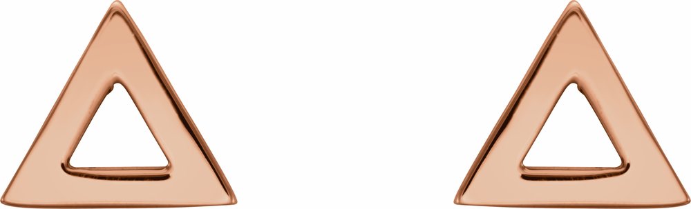 14K Rose Triangle Earrings