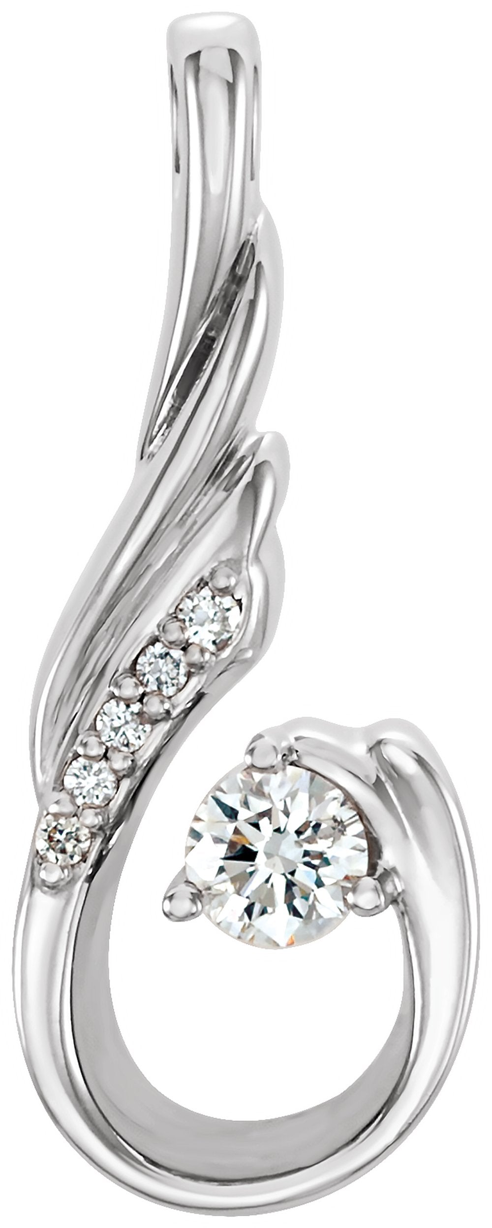 14K White Gold 1/10 CTW Natural Diamond Pendant