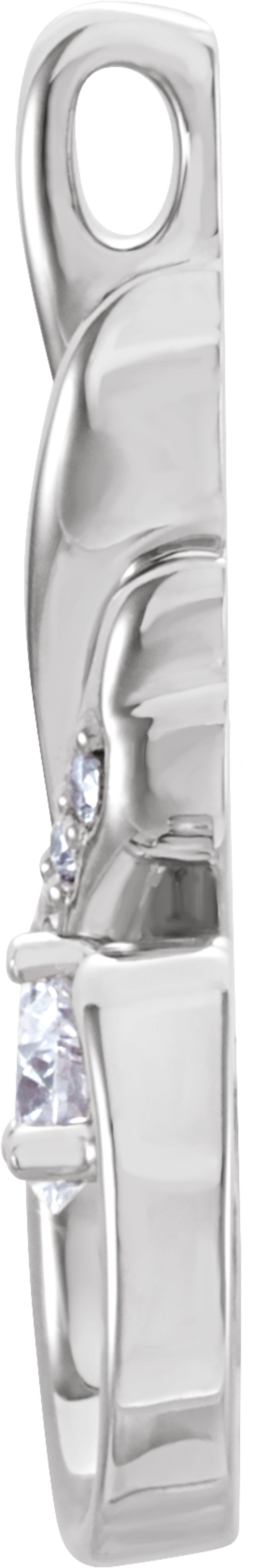14K White Gold 1/10 CTW Natural Diamond Pendant