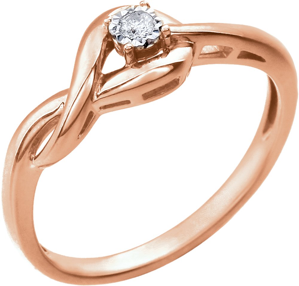 14K Rose Gold .04 CT Natural Diamond Ring