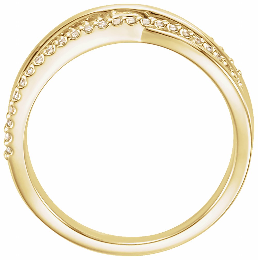 14K Yellow Gold 1/5 CTW Natural Diamond Criss-Cross Ring