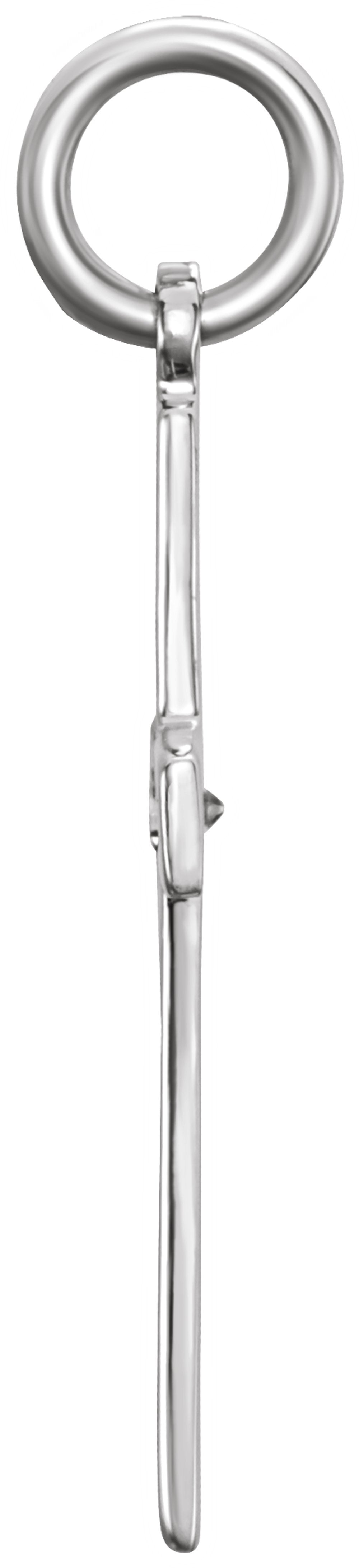 14K White Gold .0075 CT Natural Diamond Cross Pendant