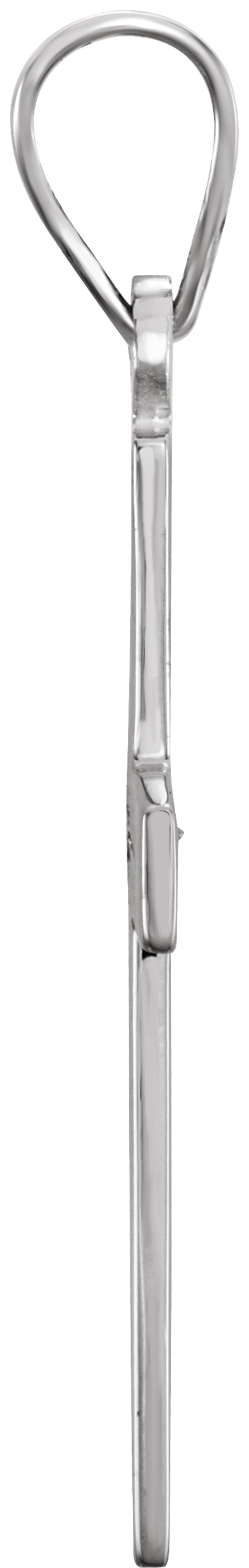 14K White Gold .01 CT Natural Diamond Cross Pendant