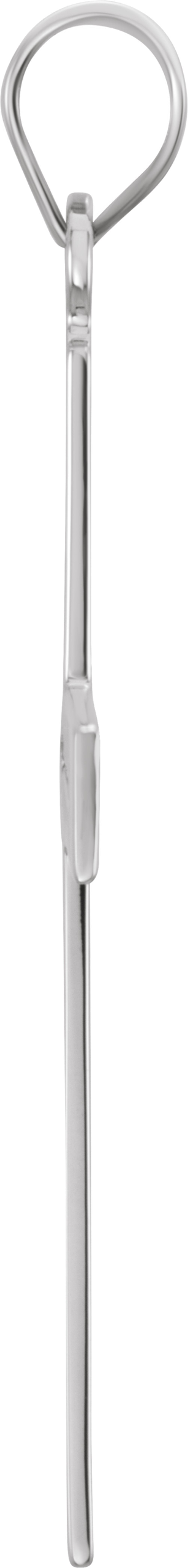 14K White .01 CT Natural Diamond Cross 18" Necklace