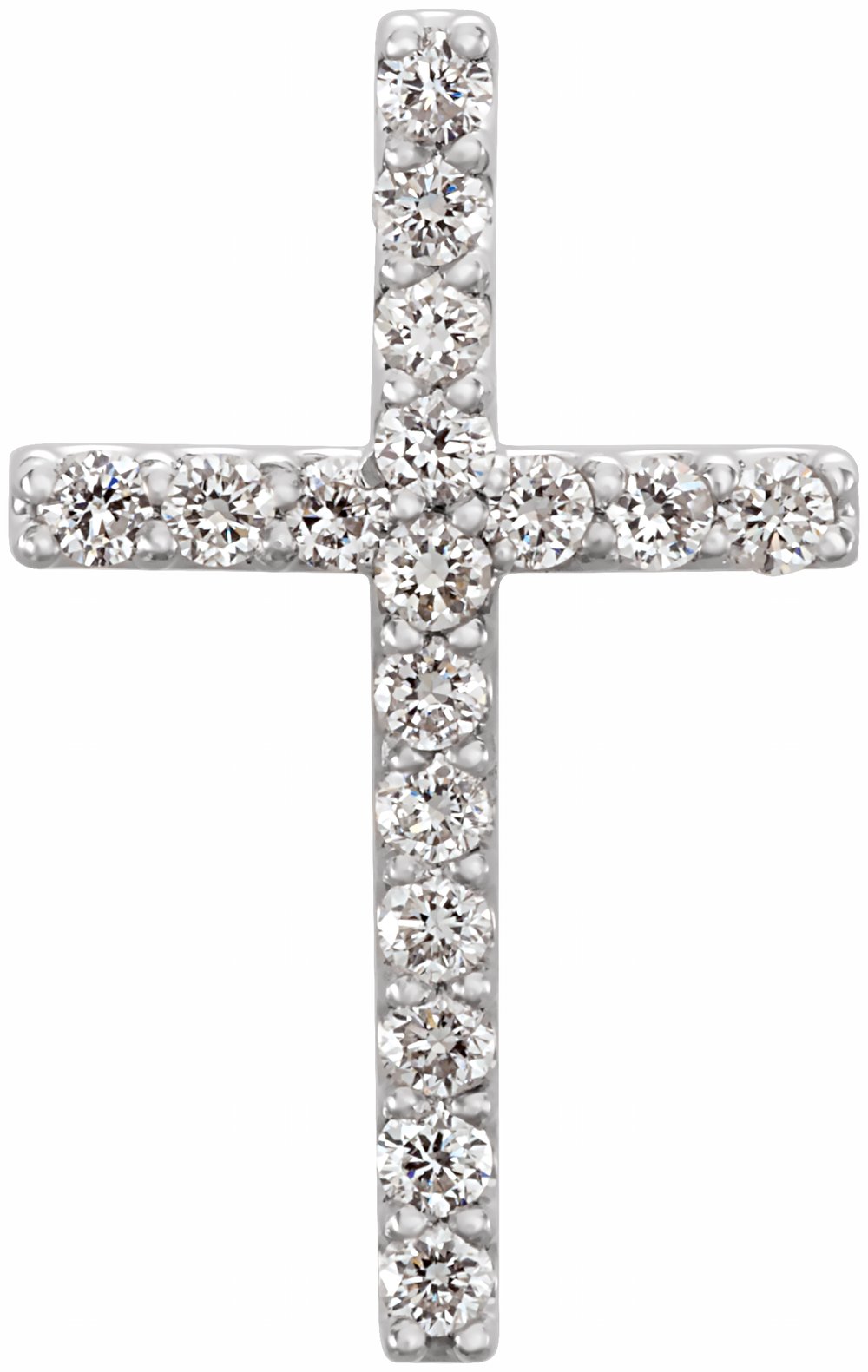 14K White Gold 1/6 CTW Natural Diamond Petite Cross Pendant