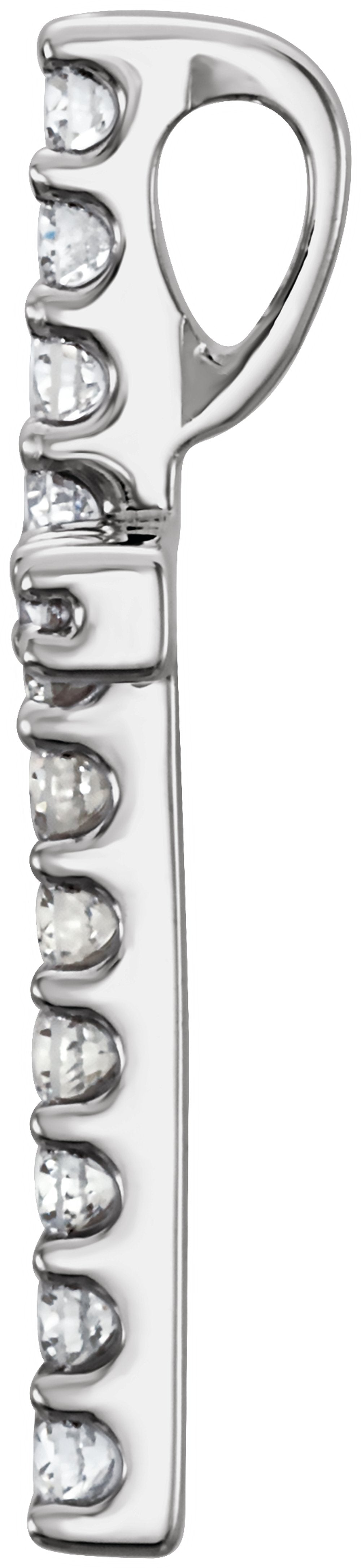 14K White Gold 1/6 CTW Natural Diamond Petite Cross Pendant