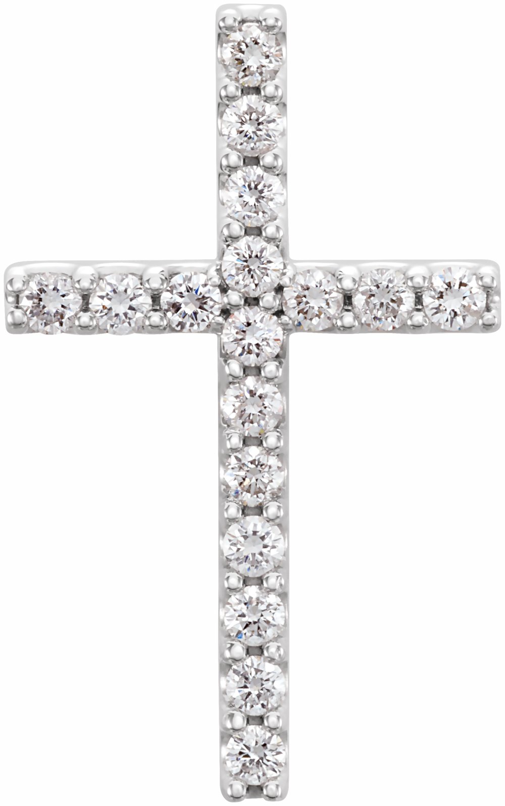 14K White Gold 1/4 CTW Natural Diamond Petite Cross Pendant