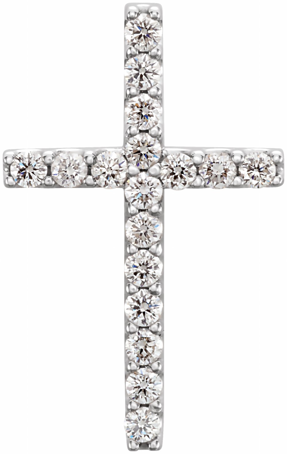 14K White Gold 1/5 CTW Natural Diamond Petite Cross Pendant