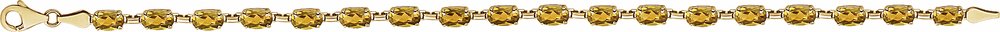 14K Yellow Gold Natural Citrine 7 1/4" Bracelet