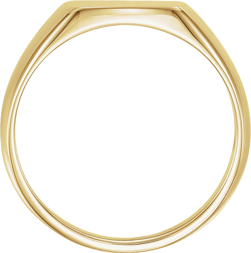 14K Yellow Gold 13x12 mm Rectangle Signet Ring
