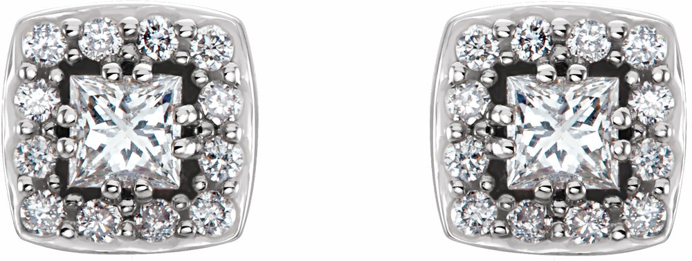 14K White Gold 1/2 CTW Natural Diamond Earrings