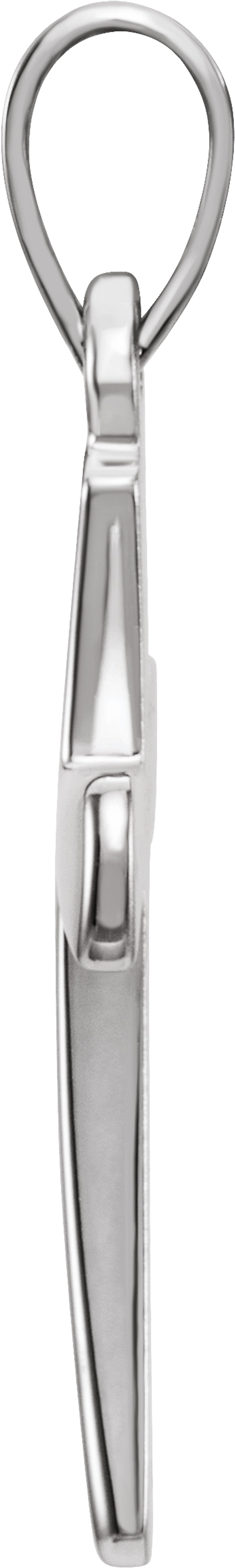 14K White Gold Cross Pendant