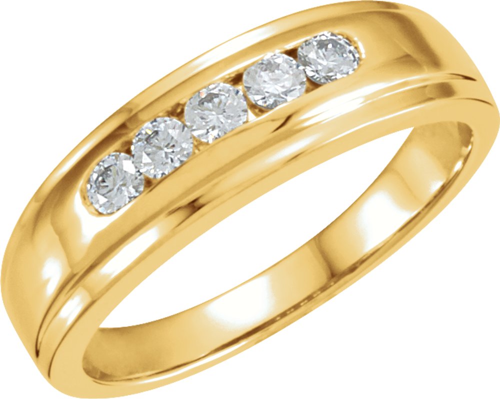 14K Yellow Gold 1/3 CTW Natural Diamond Channel-Set Band