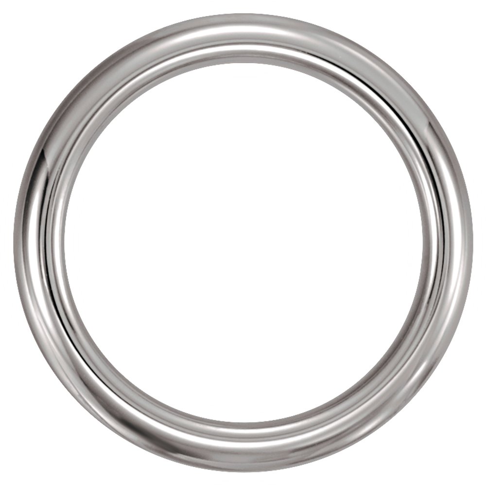 White Tungsten 4 mm Comfort-Fit Half Round Band Size 7.5