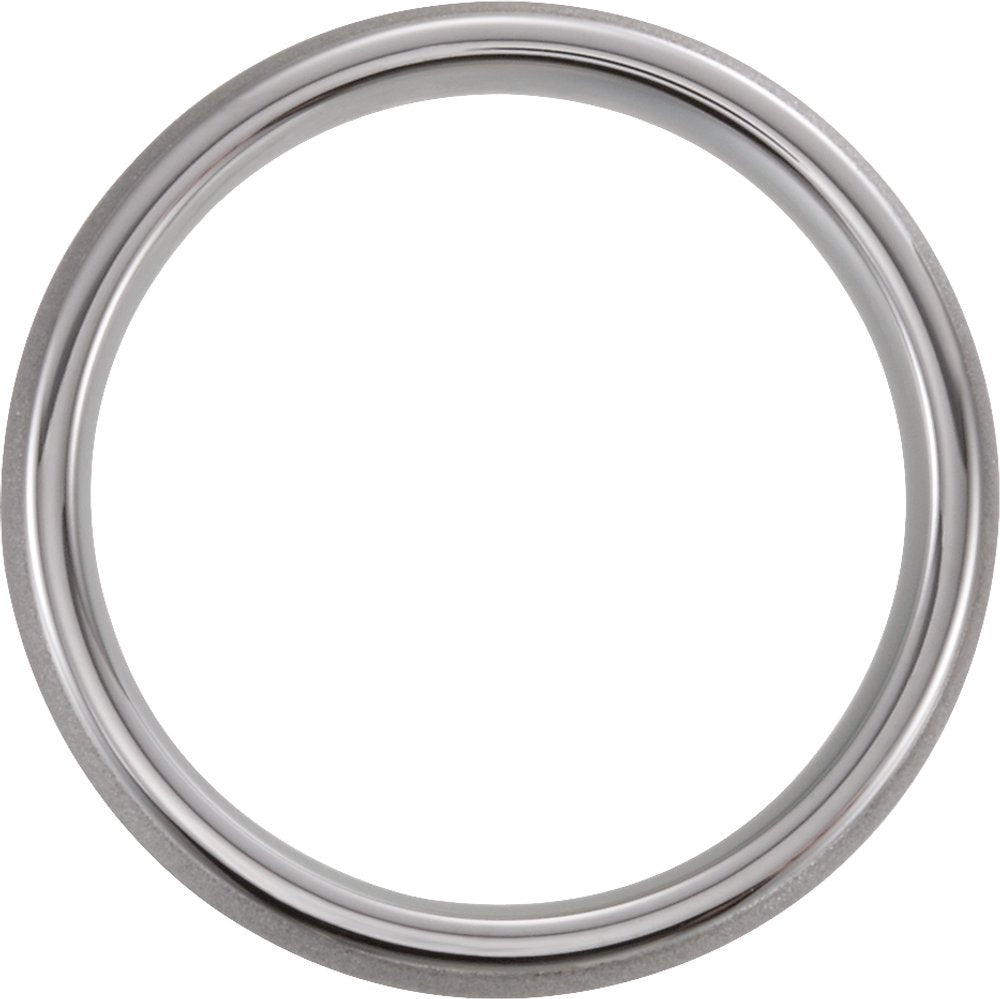 Tungsten 6 mm Rounded Edge Domed Sandblasted Band Size 7.5