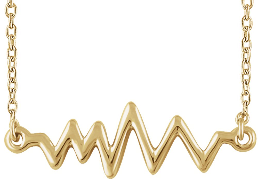 14K Yellow Heartbeat 16-18" Necklace