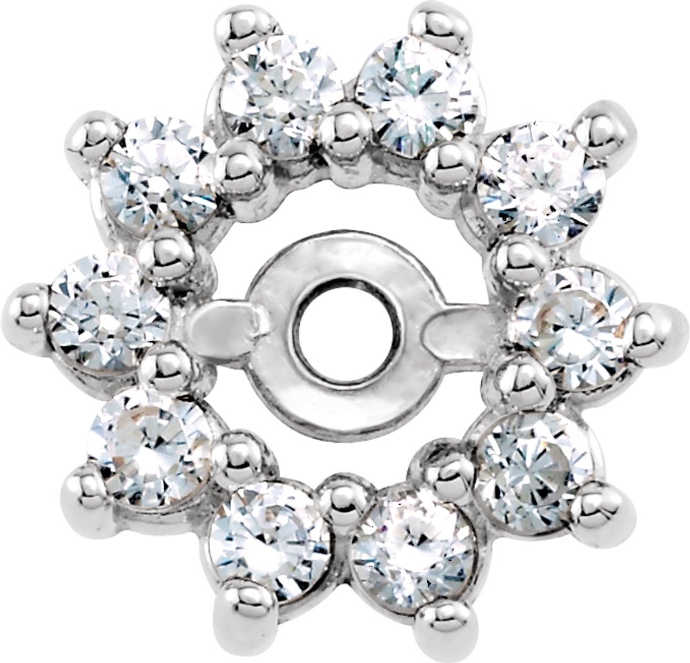 14K White Gold 1/4 CTW Diamond Earring Jackets