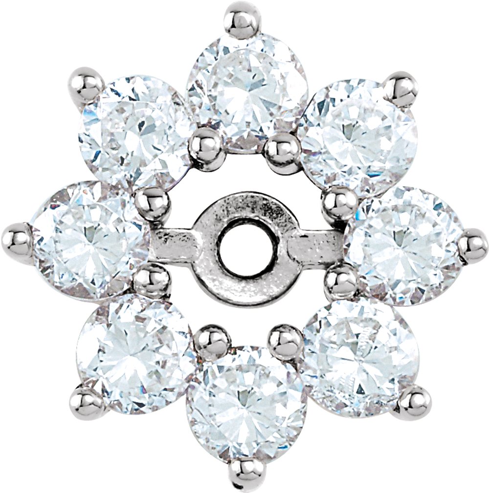 14K White Gold 3/4 CTW Lab-Grown Diamond Earring Jackets