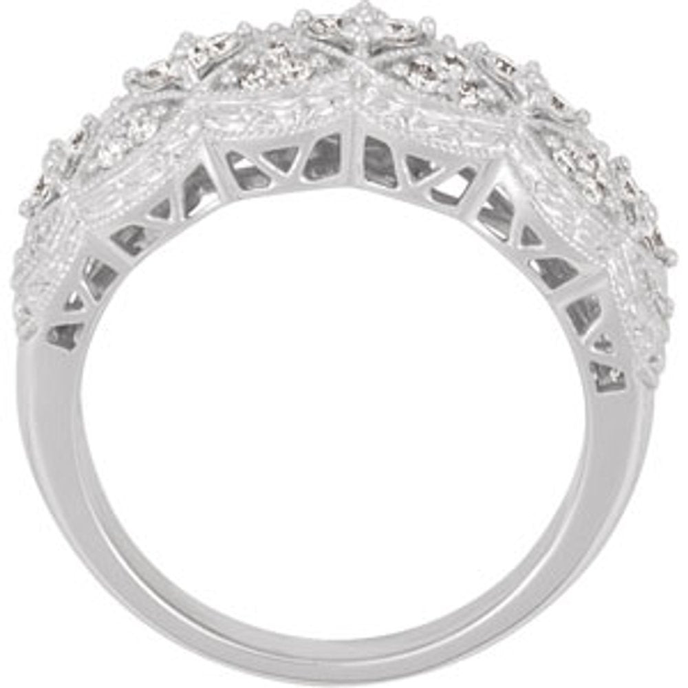 14K White Gold 1/2 CTW Natural Diamond Ring