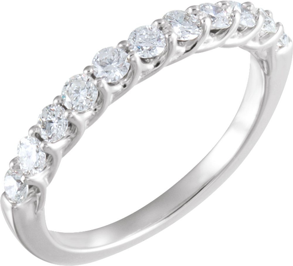 14K White 5/8 CTW Natural Diamond Anniversary Band