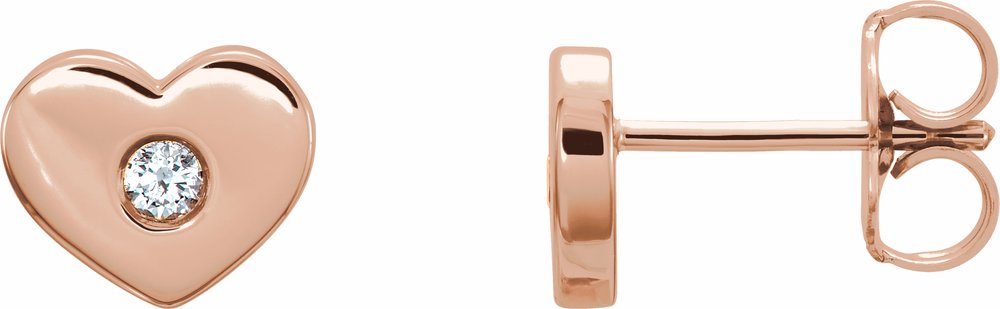 14K Rose Gold .06 CTW Natural Diamond Heart Earrings