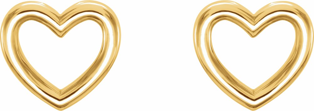 14K Yellow Gold Heart Earrings