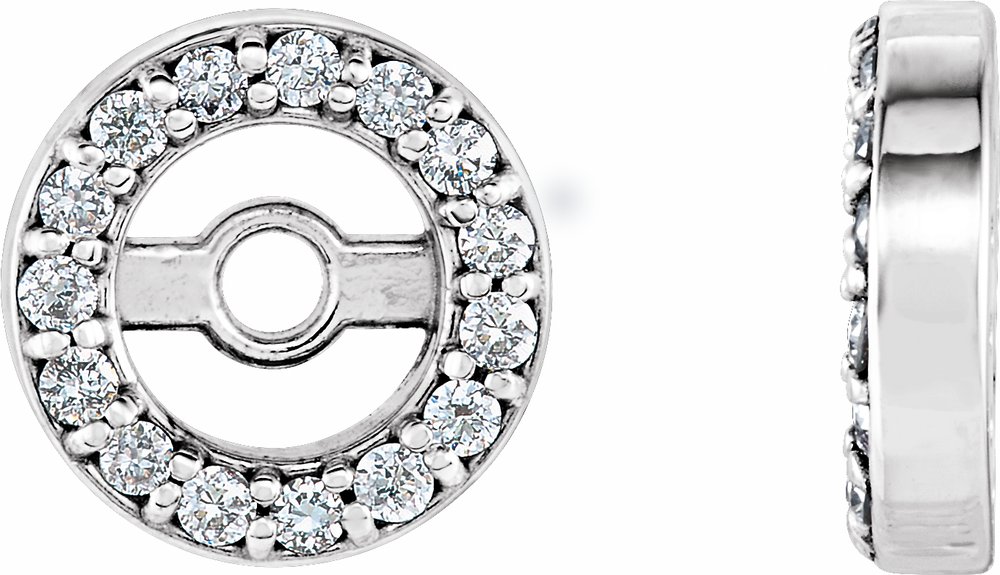 14K White Gold .08 CTW Natural Diamond Earring Jackets with 3 mm ID