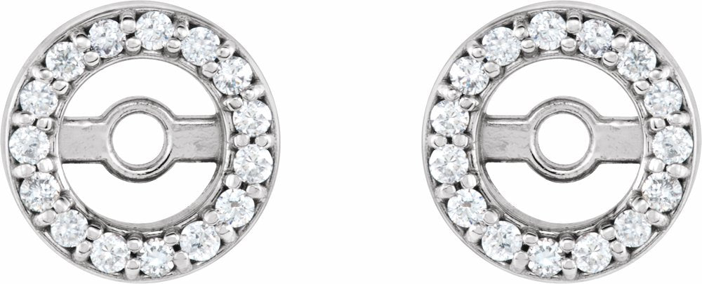 14K White Gold .08 CTW Natural Diamond Earring Jackets with 3 mm ID