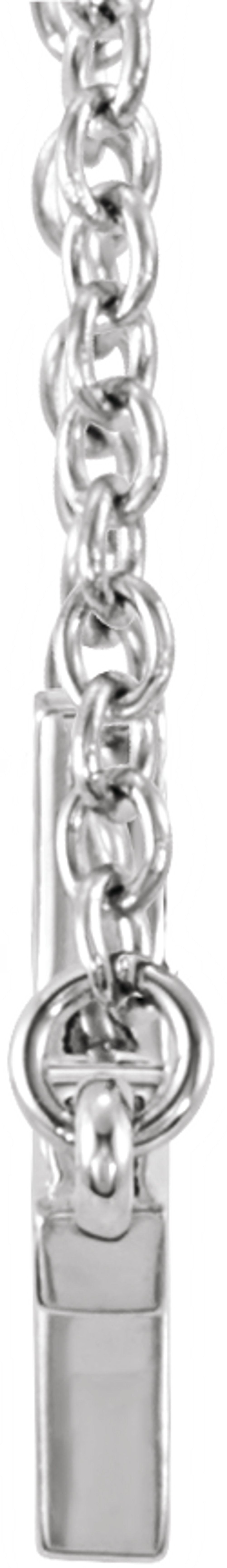 14K White Gold 22x11.5 mm Sideways Cross 16-18" Necklace