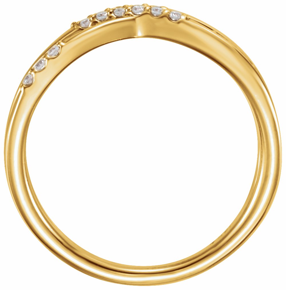 14K Yellow Gold 1/6 CTW Natural Diamond Criss-Cross Ring