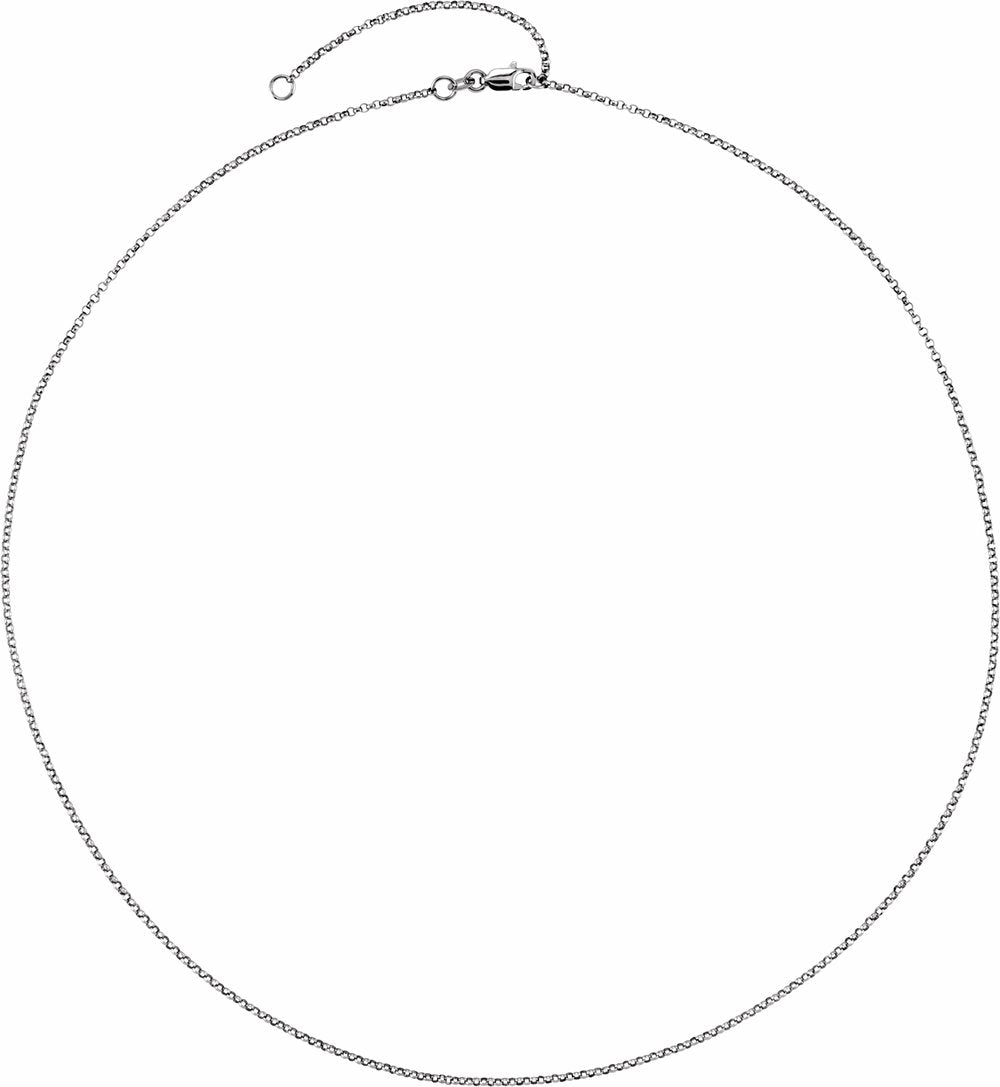 Sterling Silver 1.5 mm Adjustable Hollow Rolo 18-20" Chain