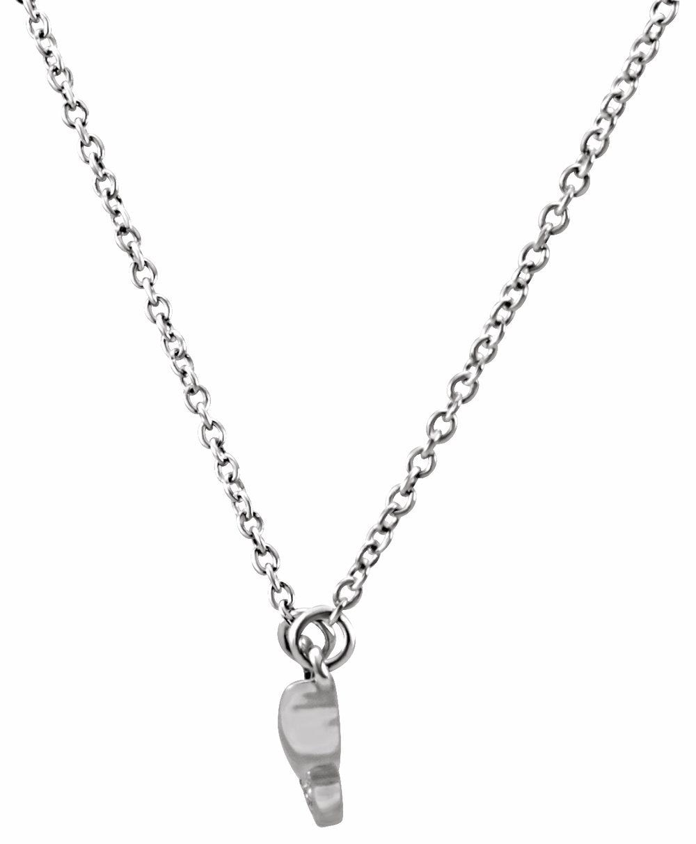 14K White .08 CTW Natural Diamond Bar 17.5" Necklace