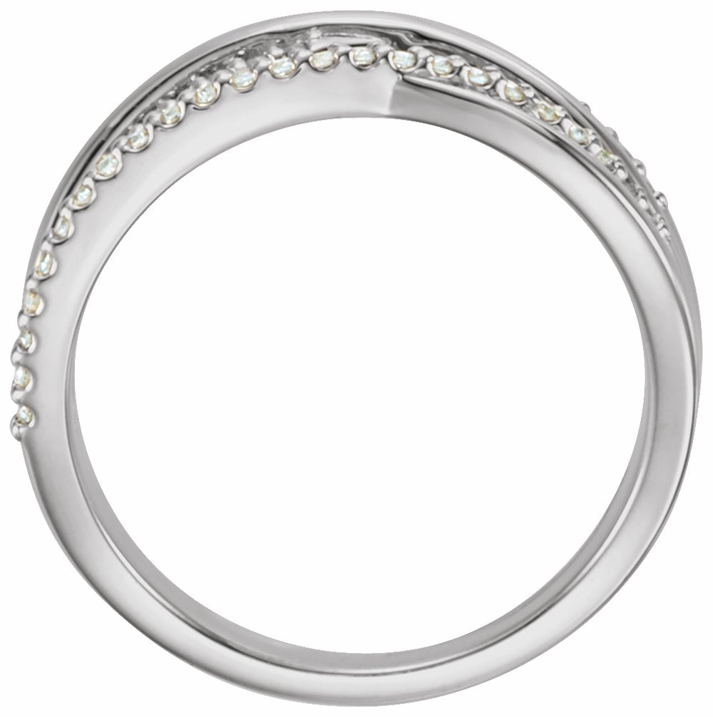 14K White Gold 1/5 CTW Lab-Grown Diamond Criss-Cross Ring