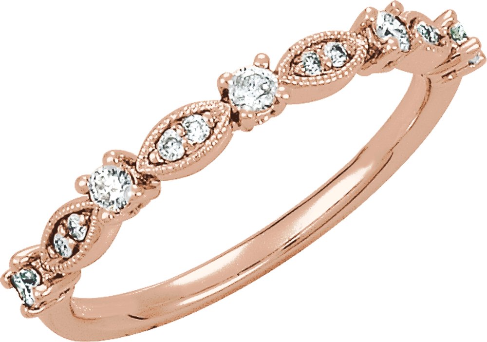 14K Rose Gold 1/5 CTW Natural Diamond Stackable Ring