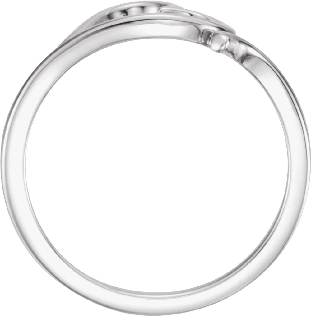 14K White Gold Heart Ring