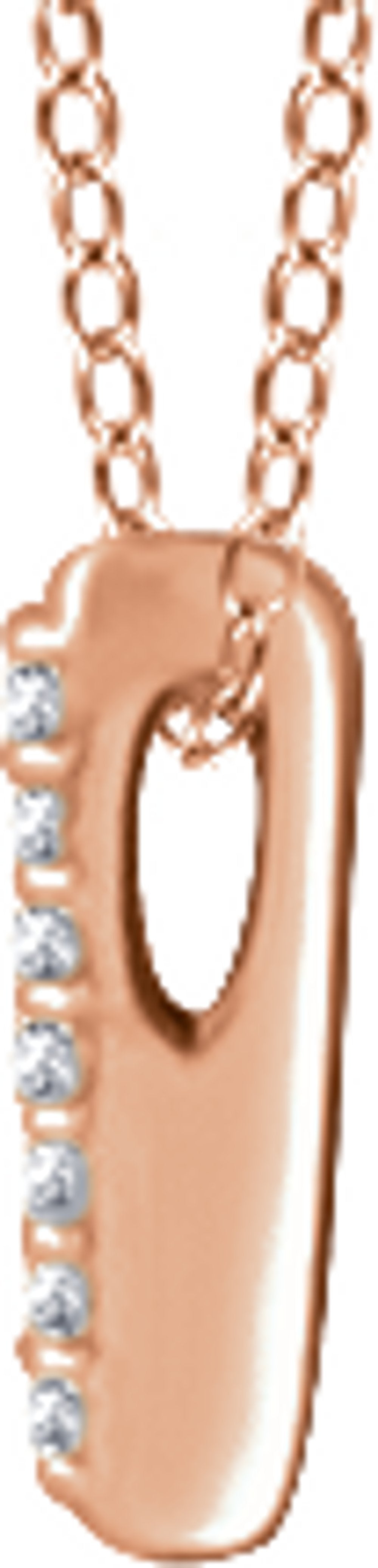 14K Rose Gold .05 CTW Natural Diamond Bar 16-18" Necklace