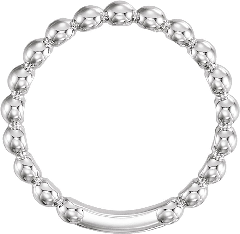 Sterling Silver 3 mm Stackable Beaded Ring