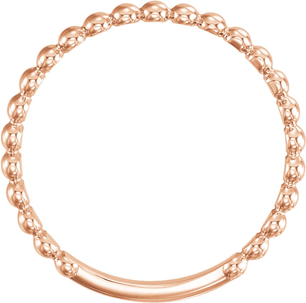 14K Rose Gold 2 mm Stackable Beaded Ring