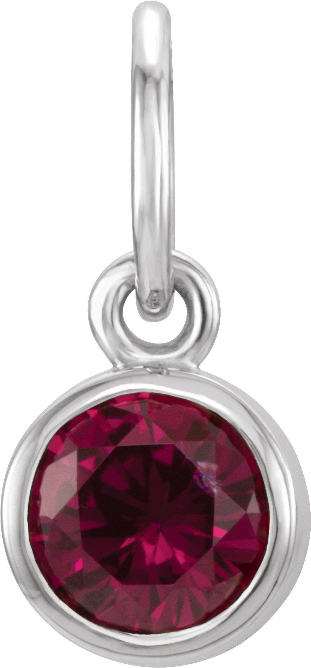 14K White Posh Mommy® Imitation Garnet Charm/Pendant