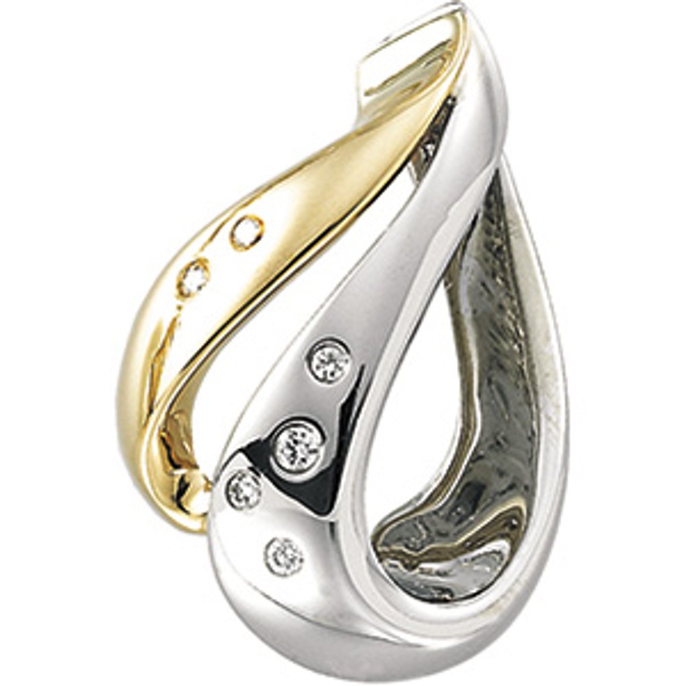 14K White/Yellow .08 CTW Natural Diamond Slide Pendant