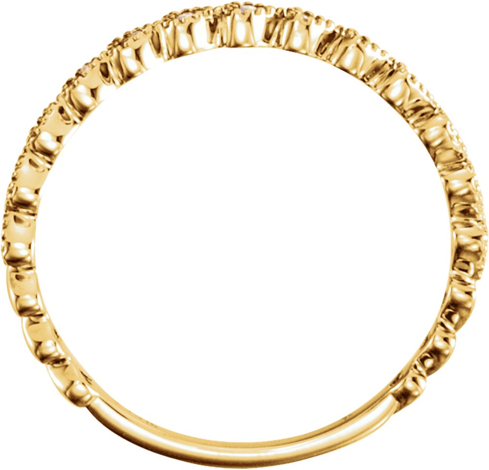 14K Yellow .06 CTW Natural Diamond Stackable Heart Ring