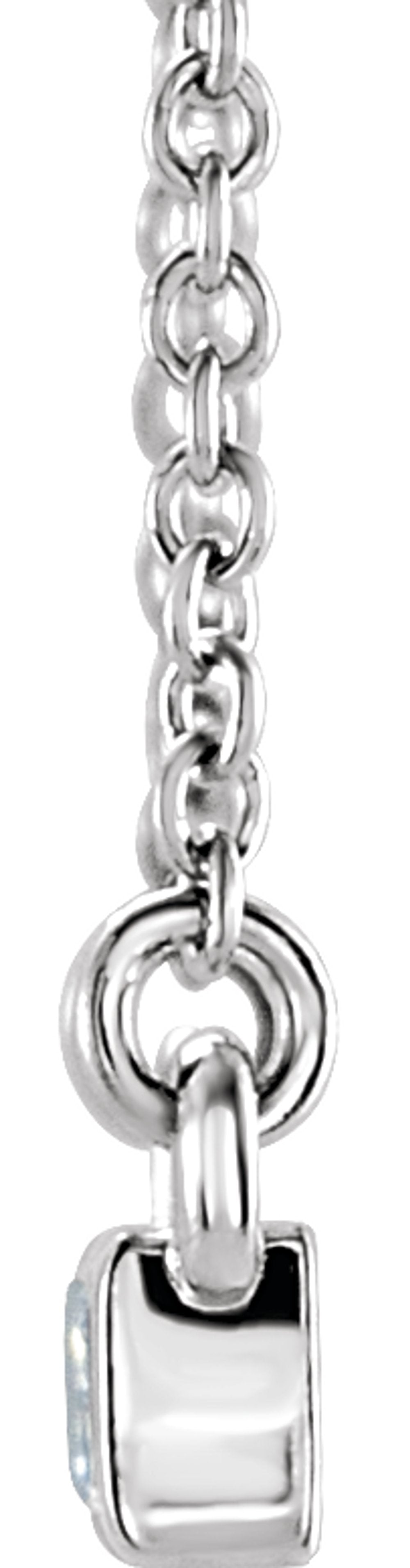 14K White Gold 3/4 CTW Natural Diamond Bar 17" Necklace