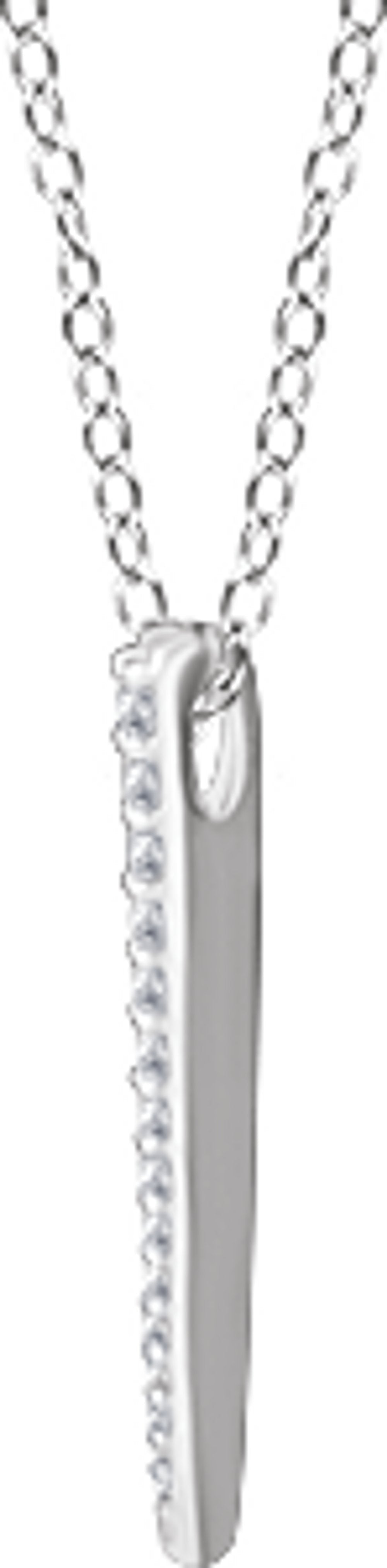 14K White Gold 1/4 CTW Natural Diamond Graduated 16-18" Bar Necklace
