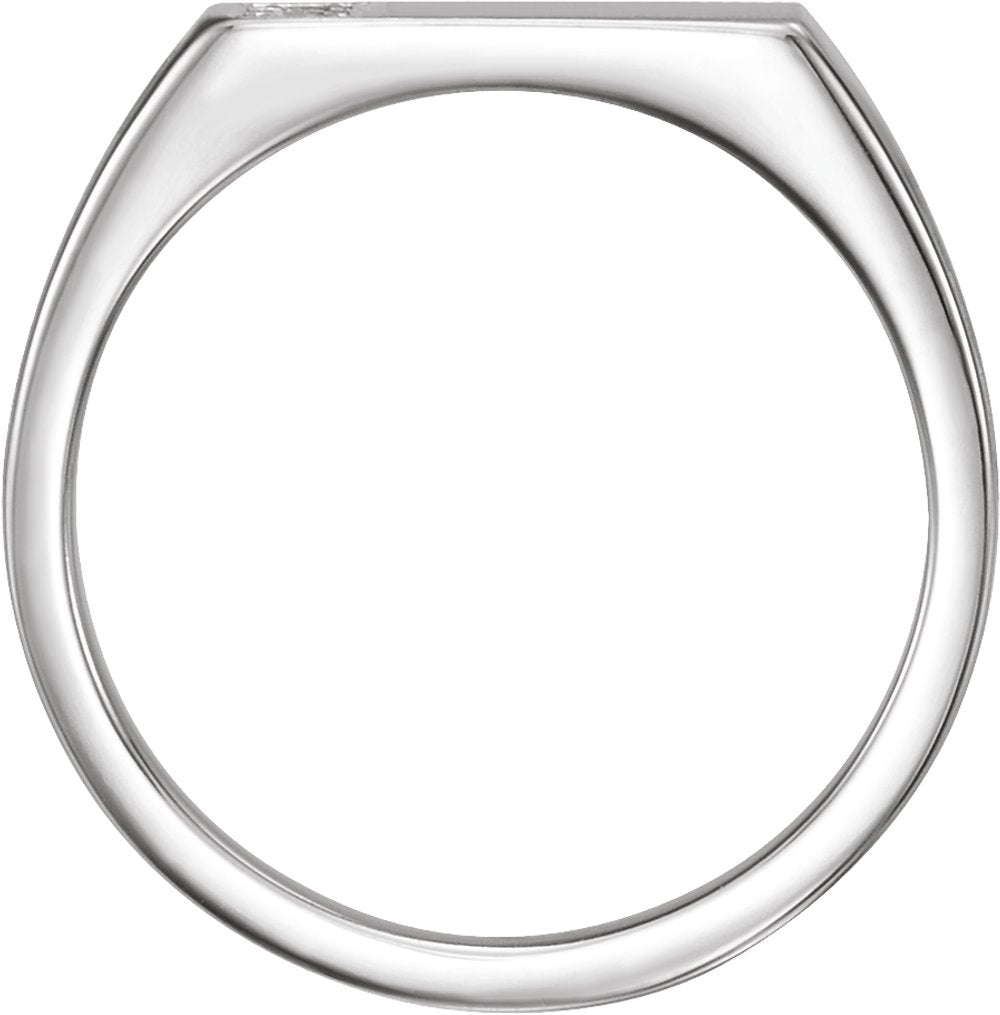 Sterling Silver 1/10 CTW Natural Diamond Signet Ring