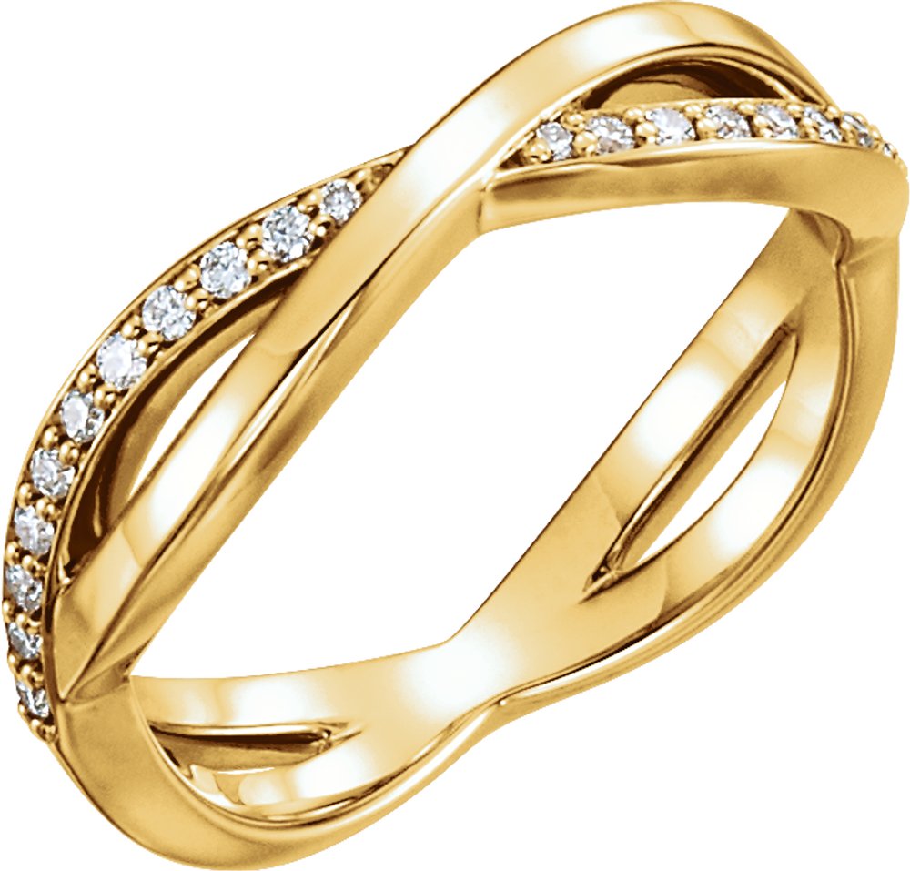 14K Yellow Gold 1/8 CTW Natural Diamond Infinity-Inspired Ring
