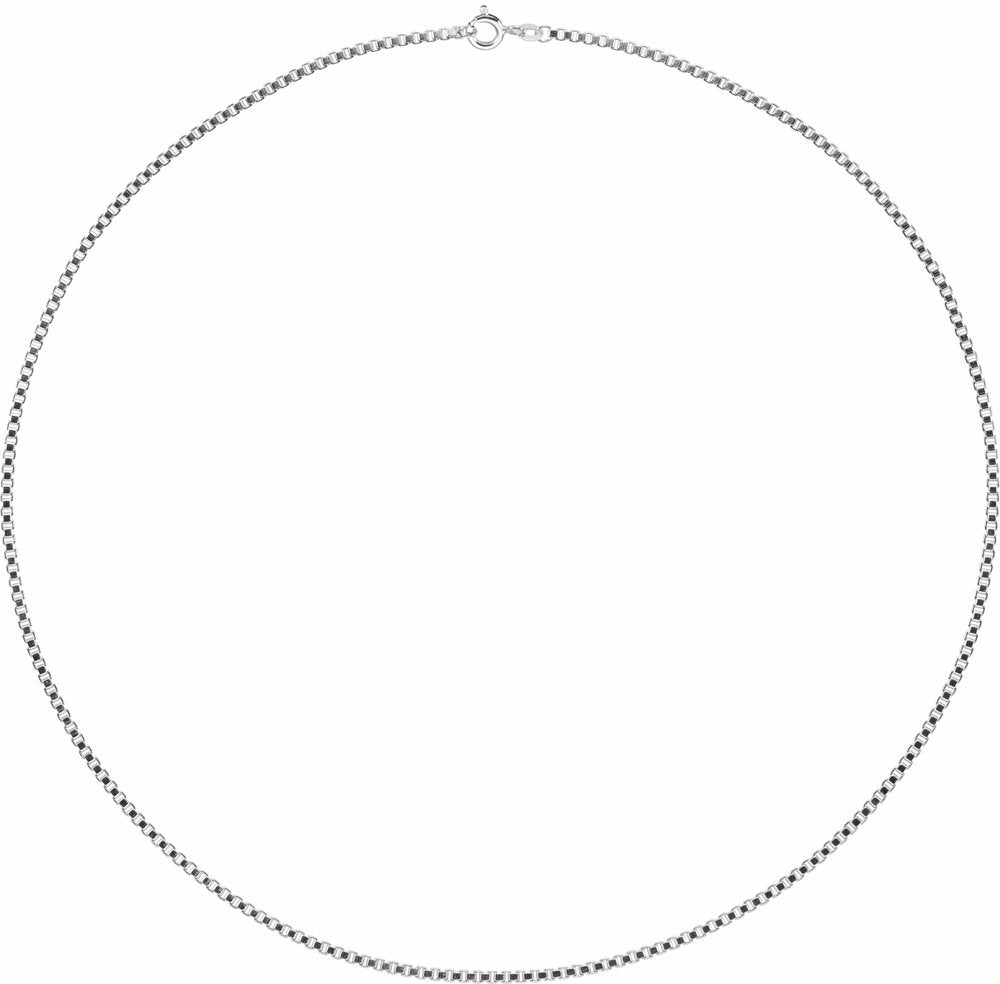 Rhodium-Plated Sterling Silver 2 mm Box 18" Chain