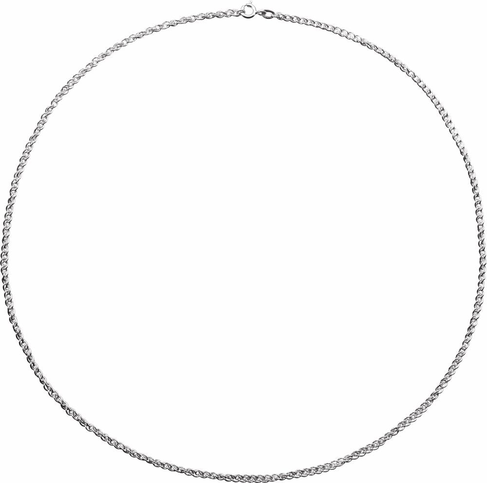 Sterling Silver 2 mm Rope 18" Chain
