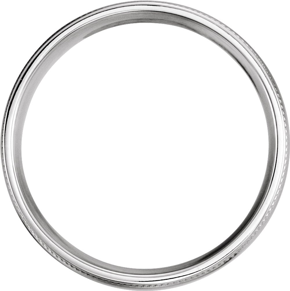 14K White Gold 6 mm Coin Edge Comfort-Fit Half Round Band Size 11