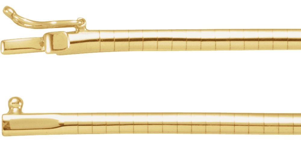 14K Yellow Gold 3 mm Omega 16" Chain