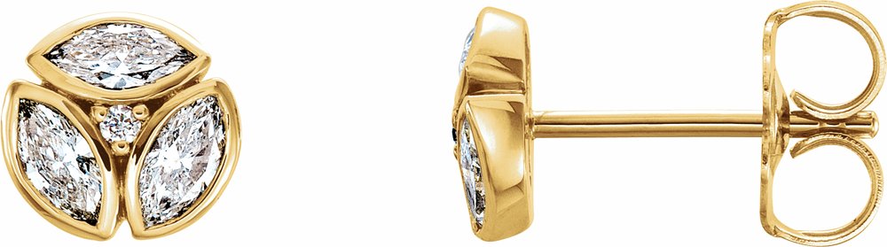 14K Yellow Gold 1/2 CTW Natural Diamond Earrings